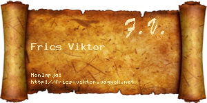 Frics Viktor névjegykártya